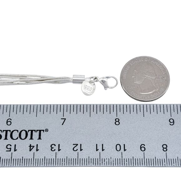 Vintage Sterling Silver 925 Multi-Strand Heart Charm Bracelet 8" - Picture 3 of 4